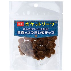 画像1: 貝沼産業 ポケットリーツ 馬肉とさつまいもチップ 25g [ 犬用おやつ 血液サラサラ お散歩のおやつに ]