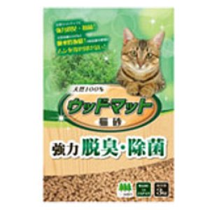 画像: ニチドウ 天然100％ ウッドマット 猫砂 3kg x6セット  [ 取寄せ1週間前後 トイレ用 サンド 消臭  ]