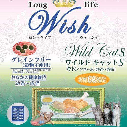 画像1: ウィッシュ ワイルドキャットS キトンフローム 13.6kg [ キャットフード ドライフード 子猫用 グレインフリー wish ]
