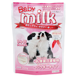 画像1: ニチドウ ベビーミルク 中型犬用 300g x24セット  [ 取寄せ1週間前後 犬用 ミルク 全年齢対応 ]